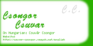 csongor csuvar business card