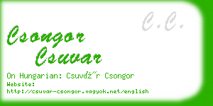 csongor csuvar business card